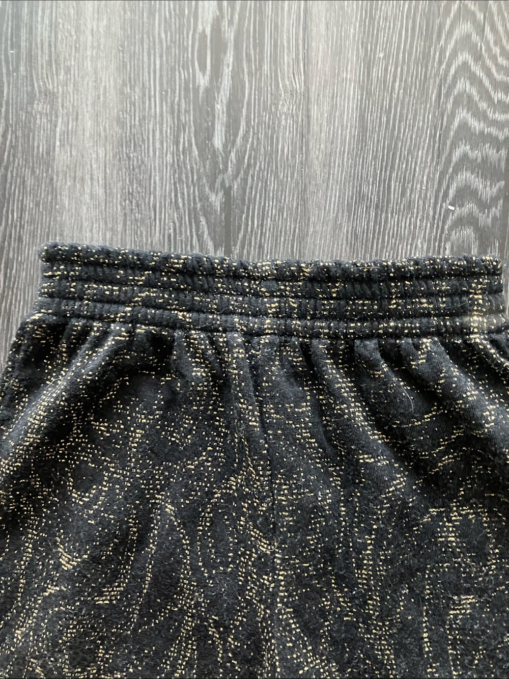 Vintage 80s Glam Glittery Black & Gold Lurex Jogger Style Tapered Leggings - Picture 3 of 5